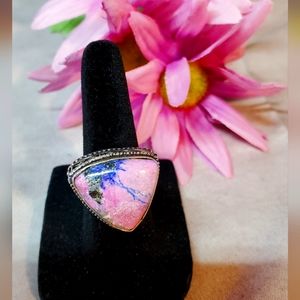 Pink Rhodonite Ring Size 5 1/2 natural stone ring